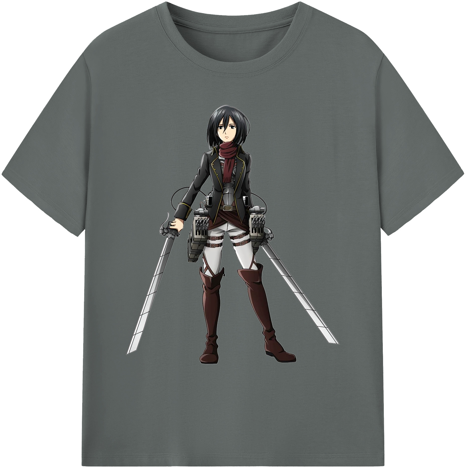 （画像用） 進撃の巨人 ミカサ·アッカーマン Attack on Titan Mikasa Ackerman 綿100％ メンズ半袖Tシャツ｜肌触りやわらか＆通気性